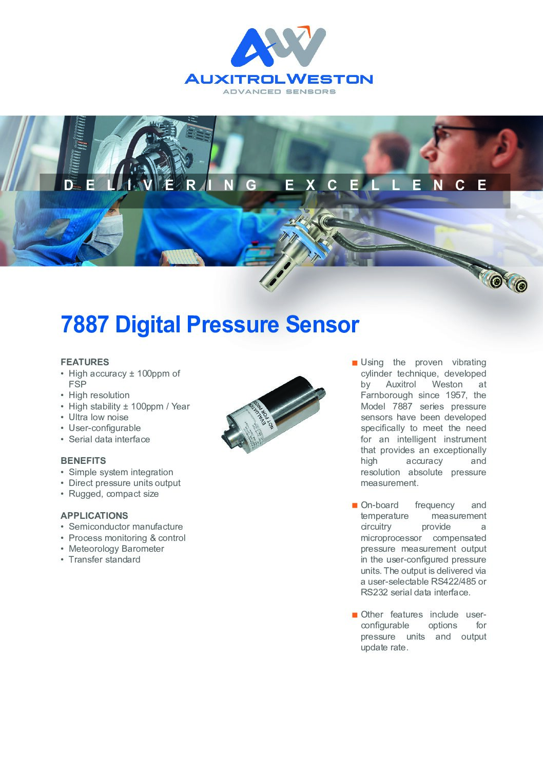 Water-cooled cylinder pressure sensors